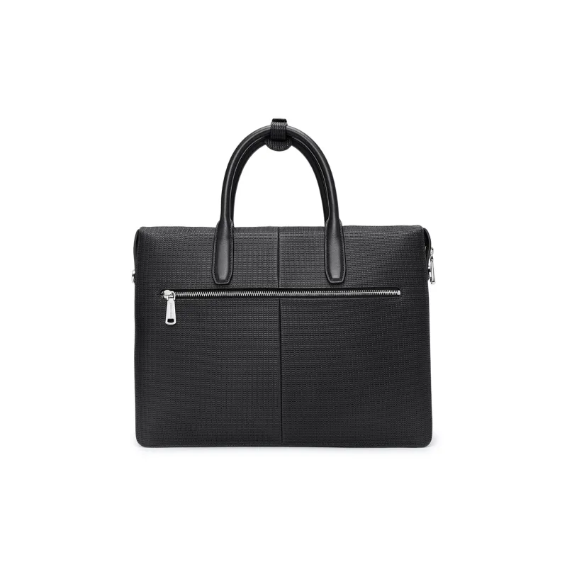 PIERRE CARDIN Top Grain Cow Leather Briefcases Regular Men's Black-2