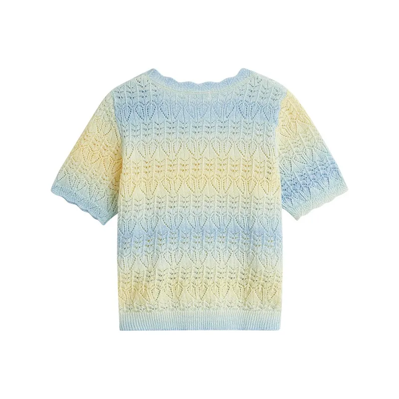 Inman Top Women's Yellow Blue Stripes-1
