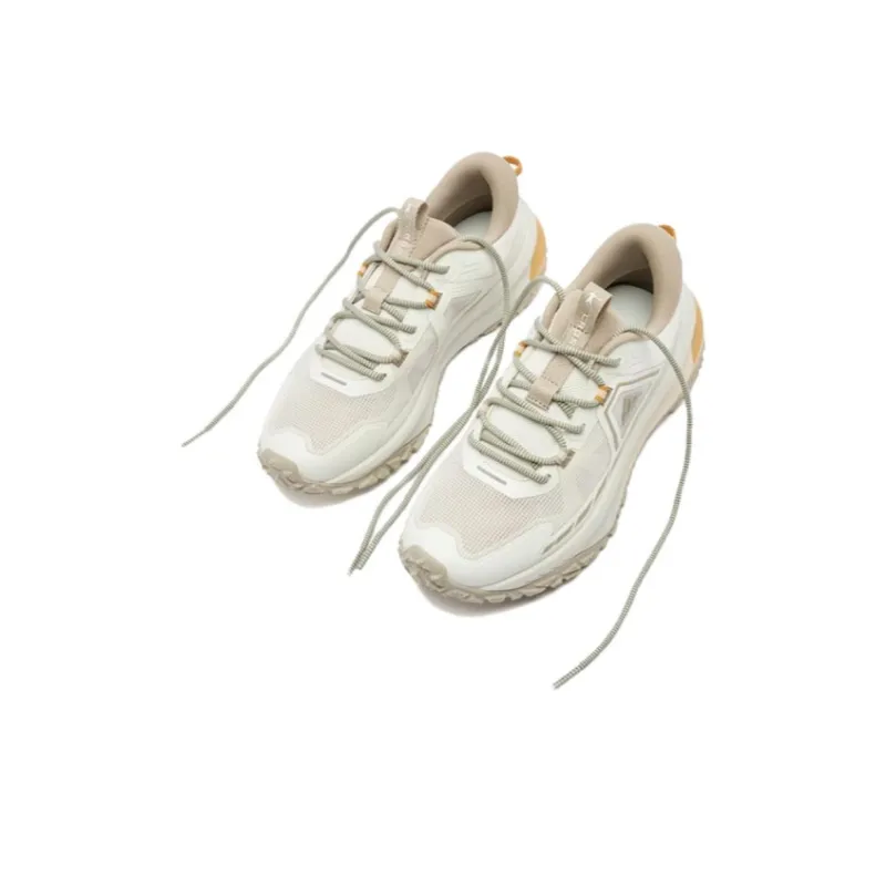 QIAODAN Anti Slip Wear Resistant Low Top Trail Running Shoes Men's Beige Brown-3