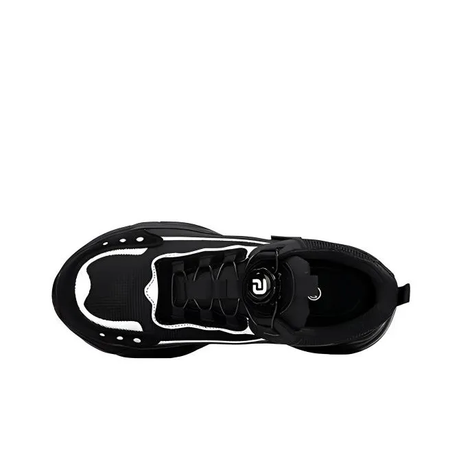 GUYISA Non slip, Wear resistant, Impact resistant Low Top Chunky Sneakers Men's Black-2