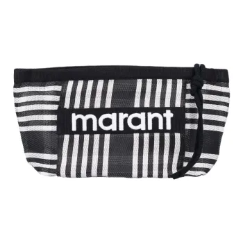 ISABEL MARANT Nylon Storage Bag Women's Black & White