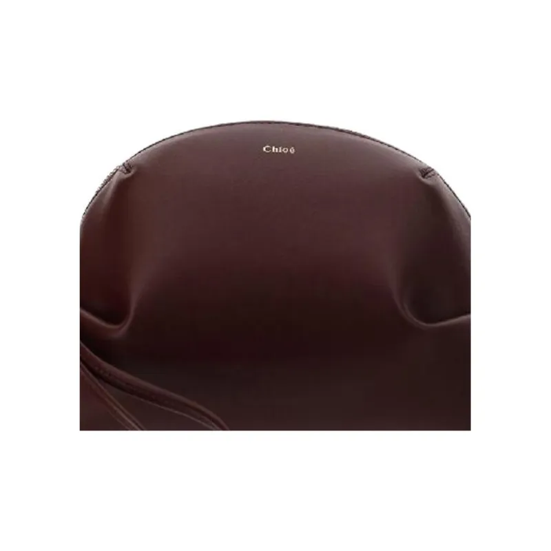 Chloe Leather Shoulder Bag Women's Burgundy Color-3