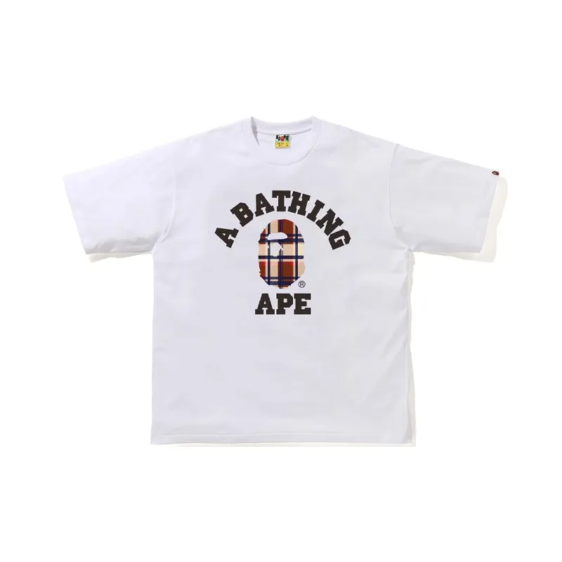 Bape Check College Relaxed Fit Tee-3
