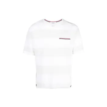 THOM BROWNE Rugby Stripe Crewneck T Shirt