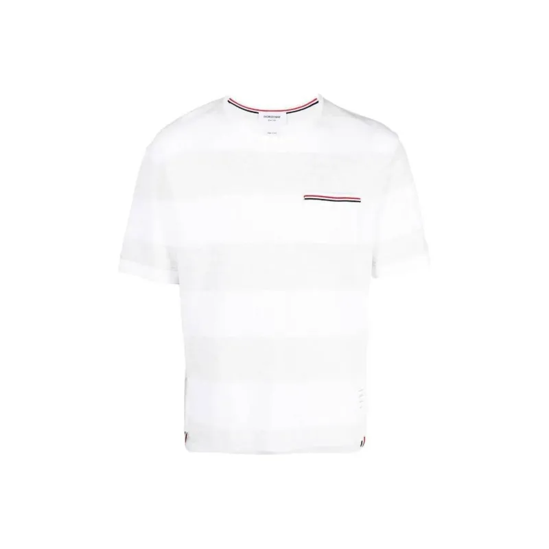 THOM BROWNE Rugby Stripe Crewneck T Shirt-0