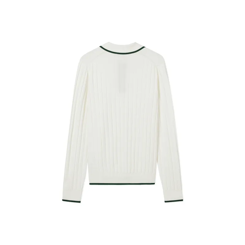 LACOSTE Knitwear Women's White/green Color Blocking-1