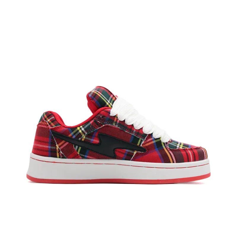7 SEVFUN Durable Lightweight And Breathable Low Top Skateboard Shoes Unisex Black Red-3
