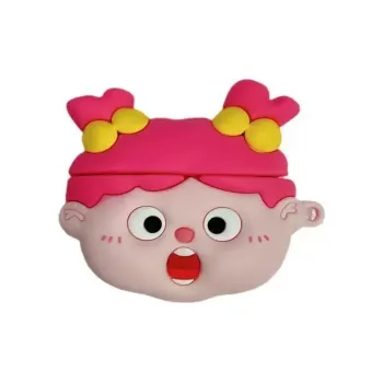 Beams Compatibility Airpods4/3/Pro/Pro2 Silicone Cartoon Cute Girly Pink Hair Girl Headphone Cases