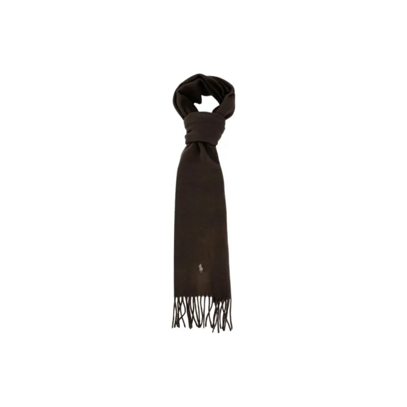 Polo Ralph Lauren Wool, Recycled Wool Knit Scarves Unisex Brown-3