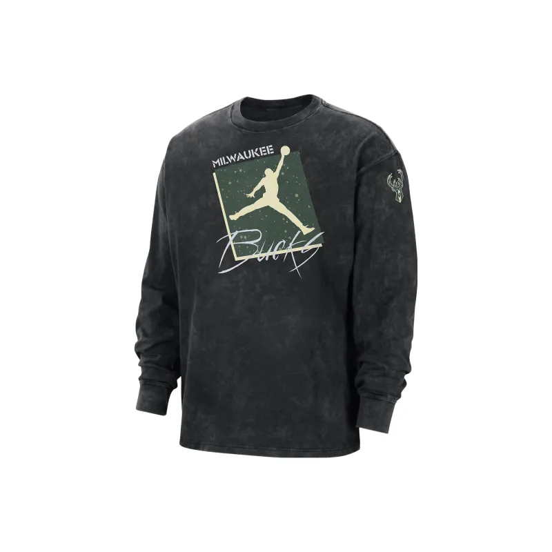 Nike Milwaukee Bucks Courtside Statement Edition Men's Nike Max90 Nba Long-Sleeve T-Shirt-0