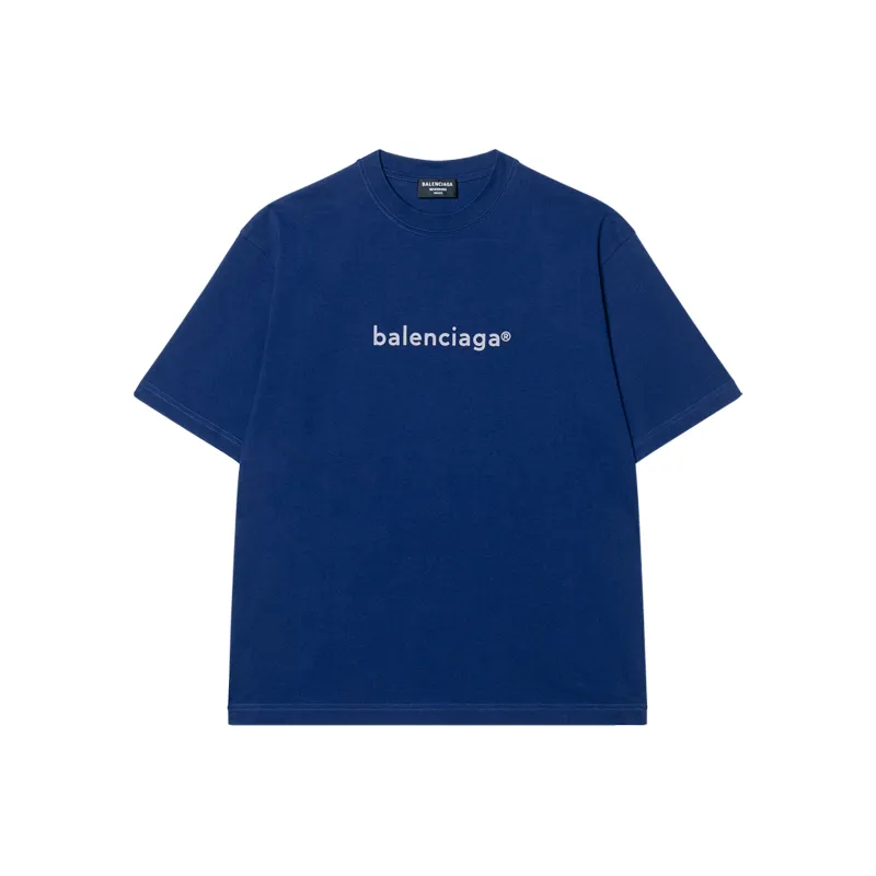 Balenciaga T Shirt Regular Fit Men's Blue-0