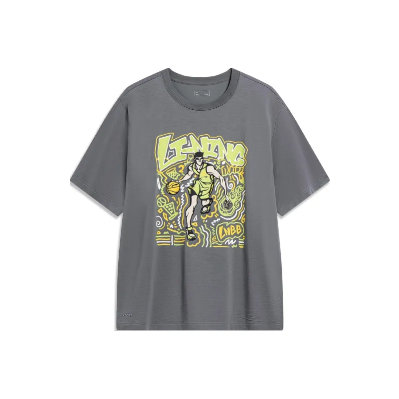 LINING Sports Life Collection T Shirts Men Lead Gray-0