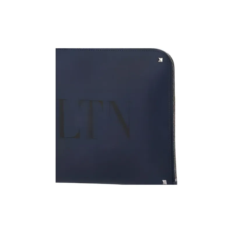 Valentino Cow Leather Makeup Bags Clutches Regular Men's Blue-2