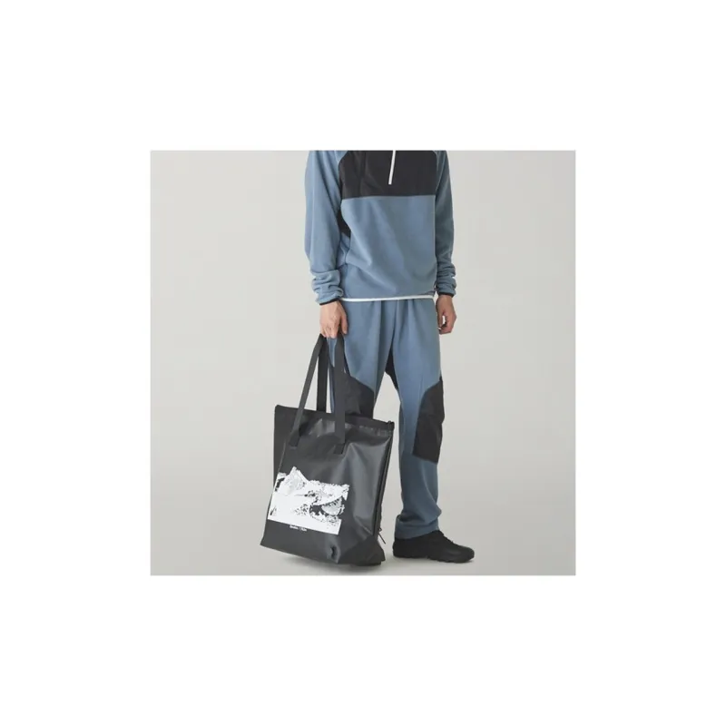Snow Peak × Mountain Of Moods Collaboration Polyester Tote Bag, Shopping Bag, Handbag Unisex Black-4