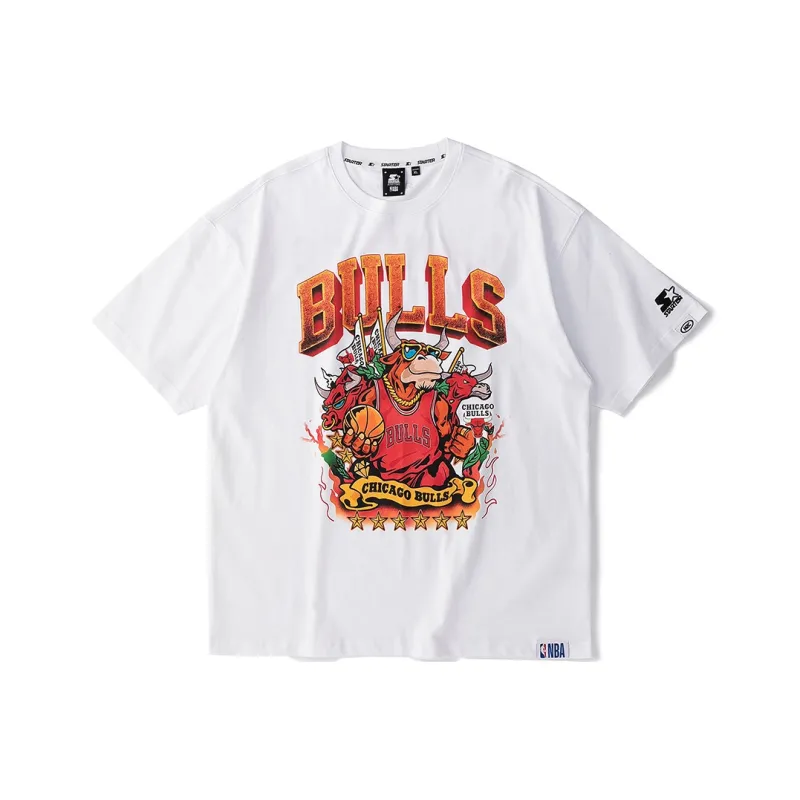 STARTER x NBA Drop Shoulder Sleeve T Shirt Unisex Black-4