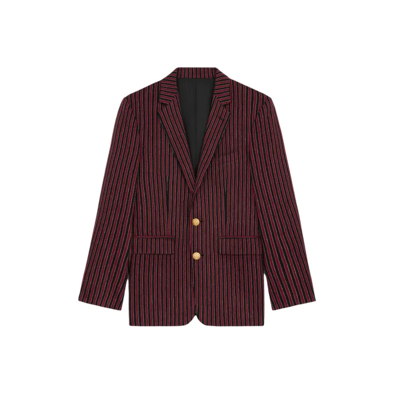 CELINE SS25 Jackets & Coats Men's Black Red-0