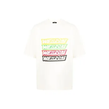 WE11DONE Repeated Logo Print T shirt