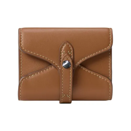 Polo Ralph Lauren Cow Leather Card Holder Women's Gold