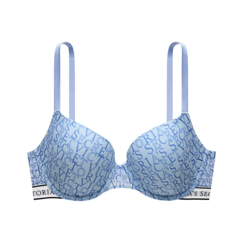 Victoria's Secret Bra Women's Blue Logo Print-0