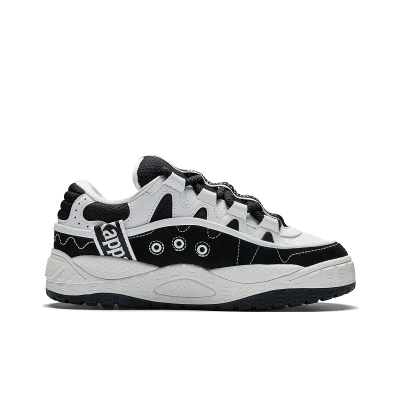 Kappa Anti-Slip Wear-Resistant Low-Top Skateboard Shoes Unisex White Black-1