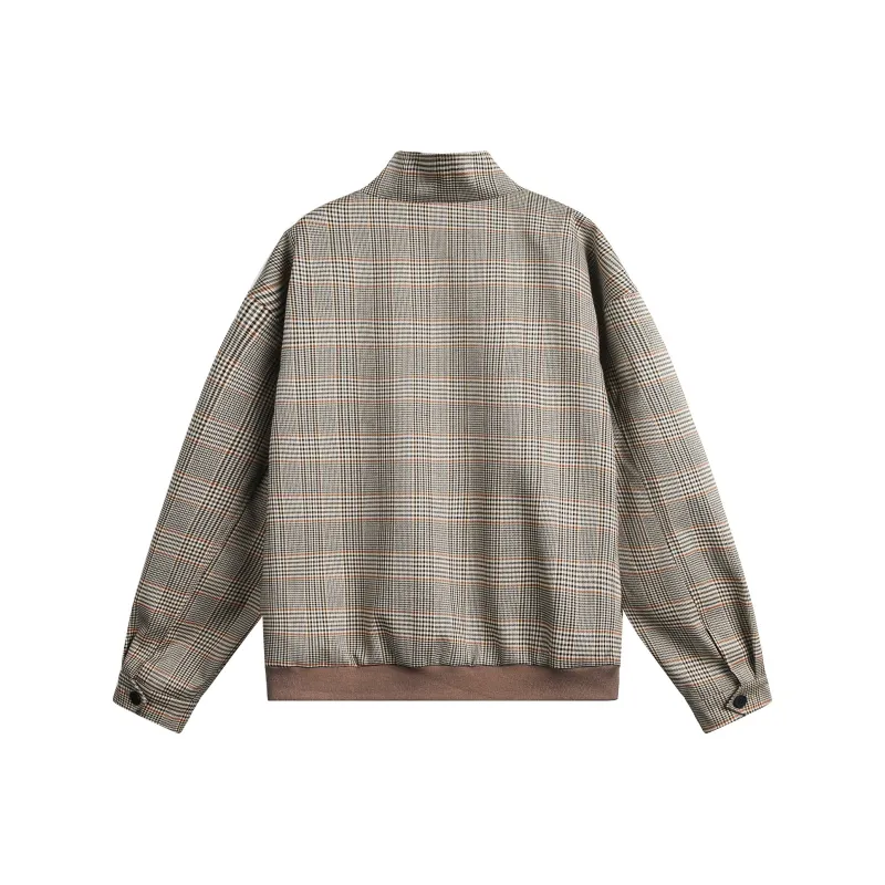 EYEUNDERSTAND Jackets Coats Unisex Houndstooth Brown Check-1