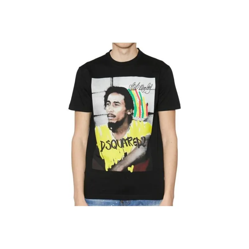 Dsquared2 Cool Fit Bob Marley Logo T Shirt-0