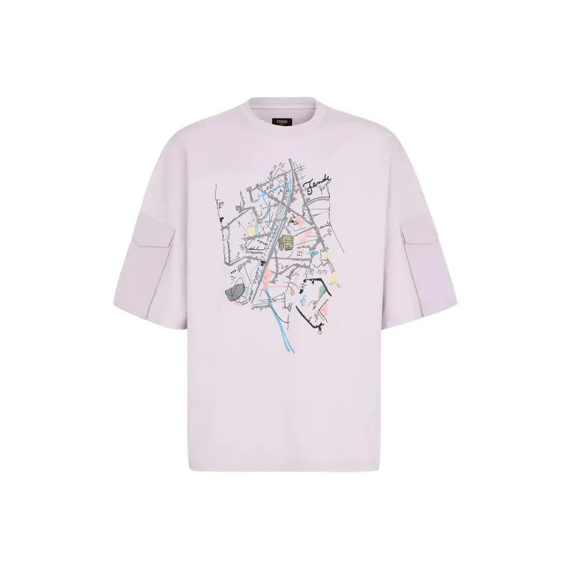 FENDI T-Shirts Men Light Purple-0