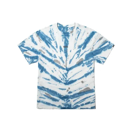 Vans T Shirts Unisex Gray Blue Tie Dye Print