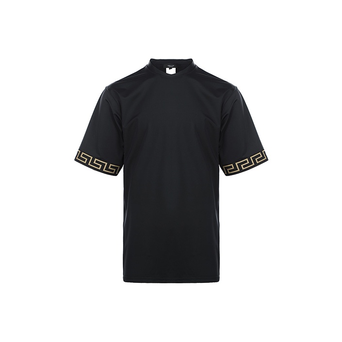 Tシャツ・カットソー Versace 1003711 1A02322 GRECA SPORTS T-shirt Versace Greca-trim T-shirt | Black | FARFETCH JO