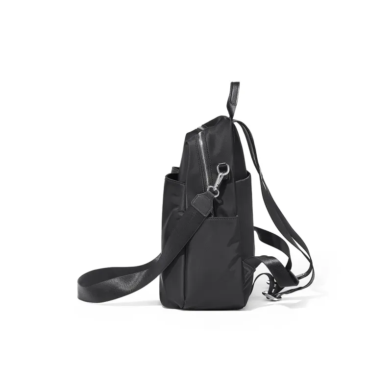 MAKEUP KITTEN Nylon Fabric One Shoulder Portable Backpack Unisex Black/Khaki-16