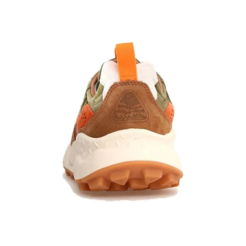 FLOWER MOUNTAIN YAMANO 3 Slip Resistant Low Top Casual Shoes Men's Green Brown Orange-4