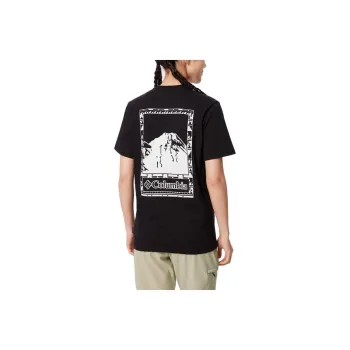 Columbia Drop Shoulder Sleeve T Shirt Unisex Black