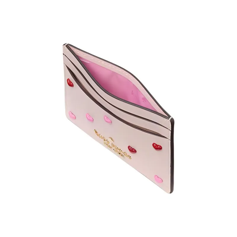 Kate Spade Cow Leather Card Holder Small Size Women's Candy Pink-2
