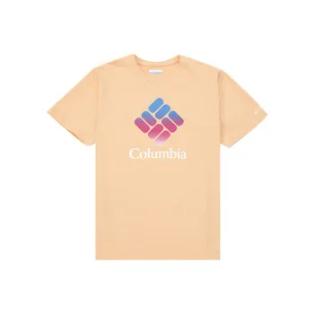 Columbia Crew Neck Fitted Straight Short-Sleeved T-Shirt Men's Orange
