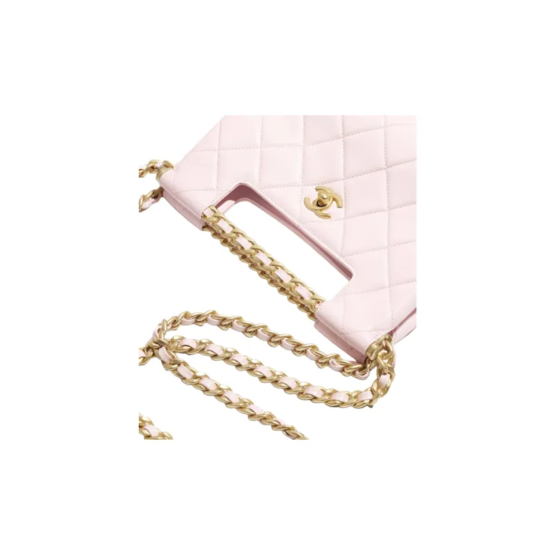 CHANEL Lambskin One Shoulder Handbags Small Size Women's Light Pink Red-3