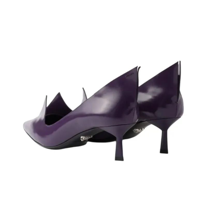 PRADA Slim Heel High Heels 5.5cm Women's Dark Purple-3