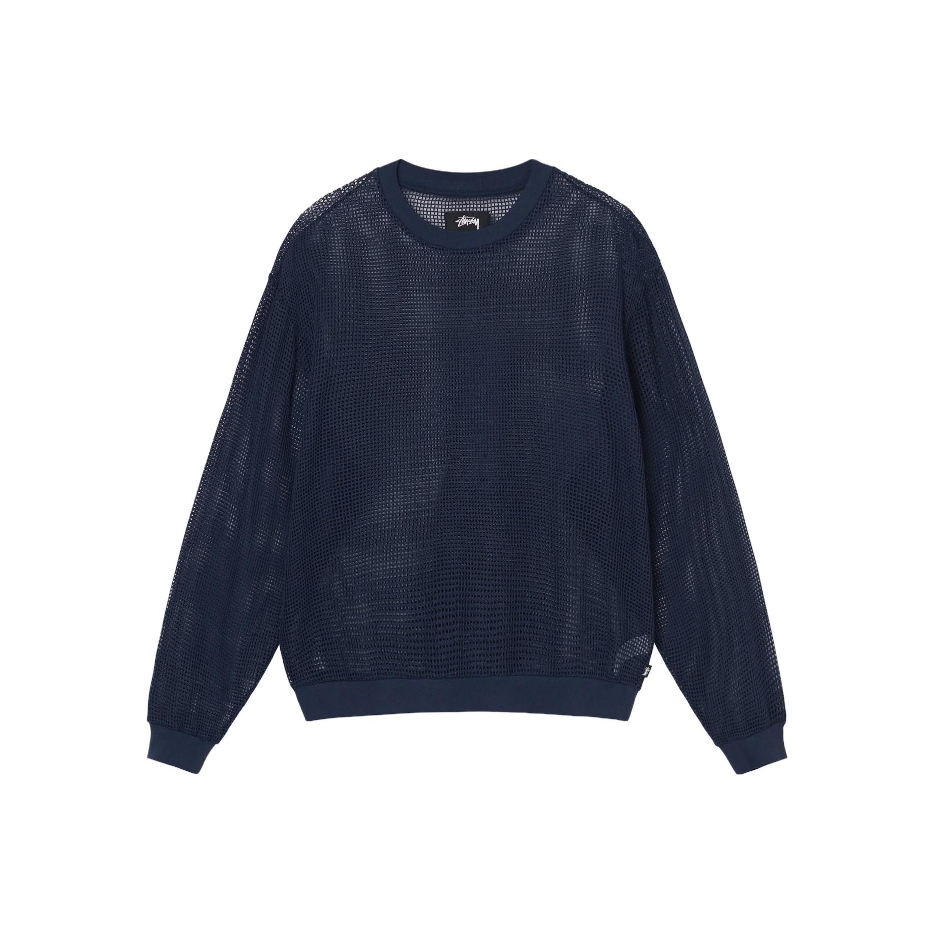 トップス STUSSY 23ss Cotton Mesh Crew Tee Black M Stüssy Stussy Mesh Jersey Crew 'Black' | REVERSIBLE