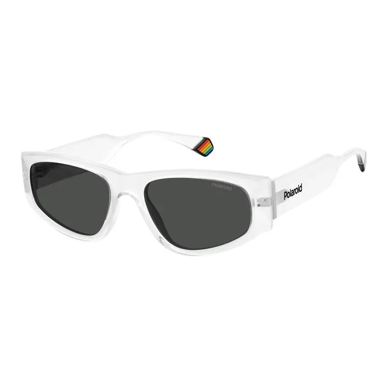 Polaroid Polycarbonate Plastic Irregular Shape Sunglasses Unisex White-0