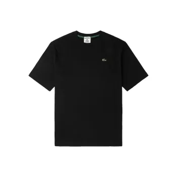 LACOSTE Drop Shoulder Sleeve T Shirt Unisex Black