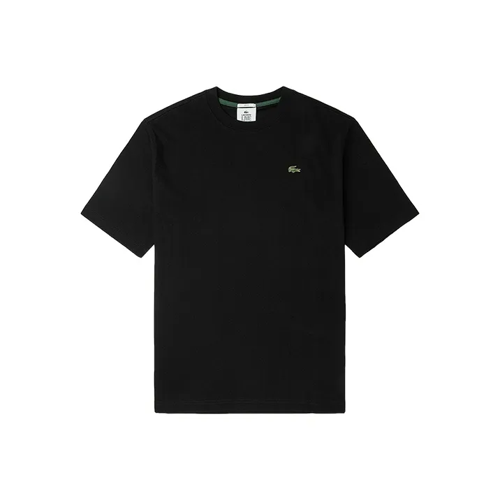 LACOSTE Drop Shoulder Sleeve T Shirt Unisex Black-0