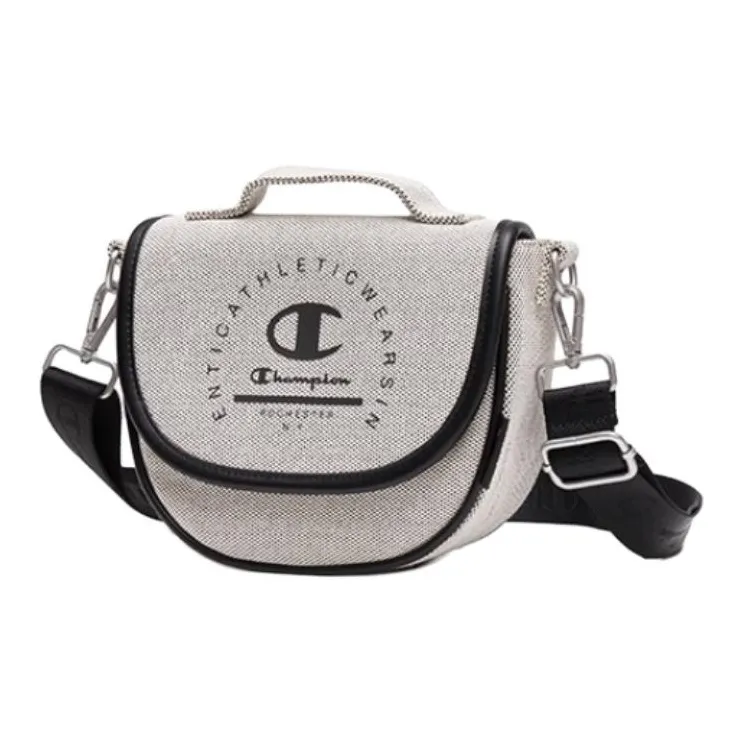 Champion Fabric Saddle Bag, Shoulder Bag Regular Women's Black White/Light Brown/Medium Blue/Navy Blue-1