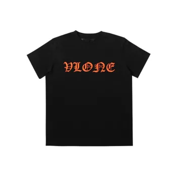 VLONE Gothic Alphabet Series T Shirts Unisex Black