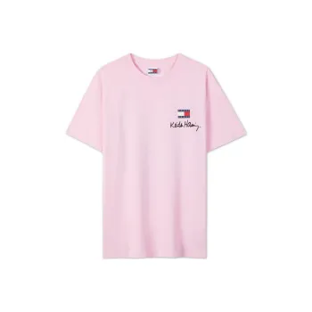 Keith Haring X Tommy Hilfiger Tommy Hilfiger X Keith Harlem Co authored Series T Shirts Unisex Light Pink VEA