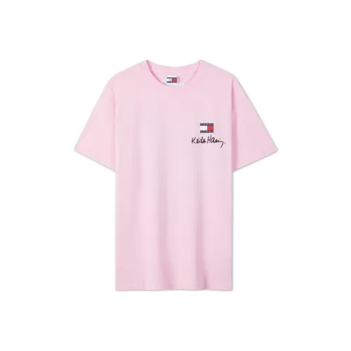 Keith Haring X Tommy Hilfiger Tommy Hilfiger X Keith Harlem Co authored Series T Shirts Unisex Light Pink VEA