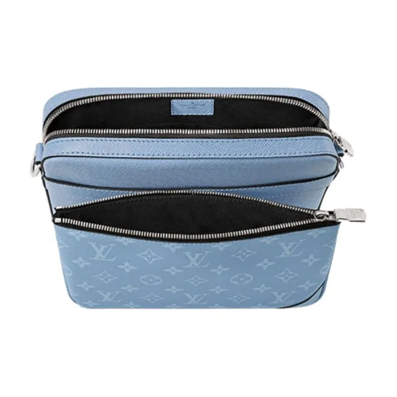 LOUIS VUITTON Trio Coated Canvas Messenger Bag Crossbody Bag Shoulder Bag Women's Sky Blue-4
