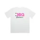 Pure White, Pink, Black Color Block Logo