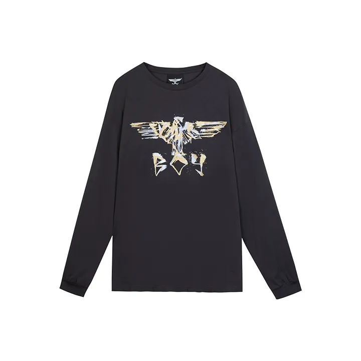 Boy London FW21 Straight Long Sleeved T Shirt Unisex Gray-0