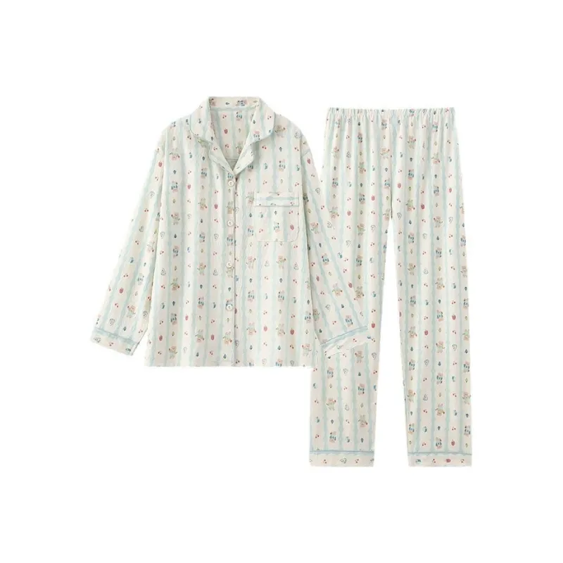 Xiang Ning Pai Pajama Set Women's Beige-0