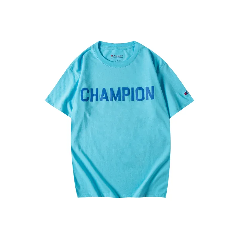 Champion T Shirt US Version Unisex Sky Blue-0