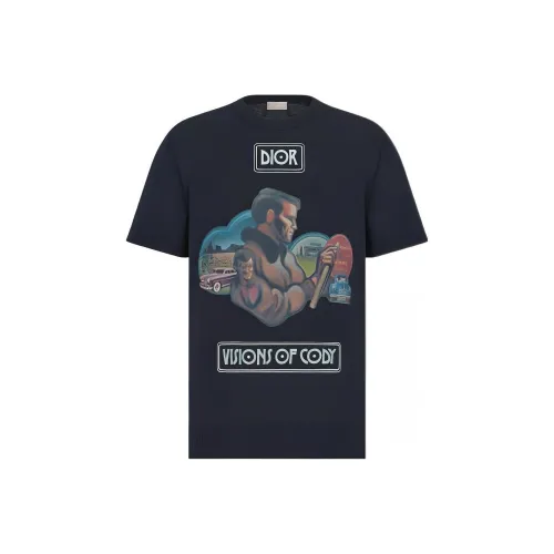 DIOR x Jack Kerouac DIOR New Season Collection PARLEY Collaboration Limited Beach Collection SS22 T Shirt Men's Blue